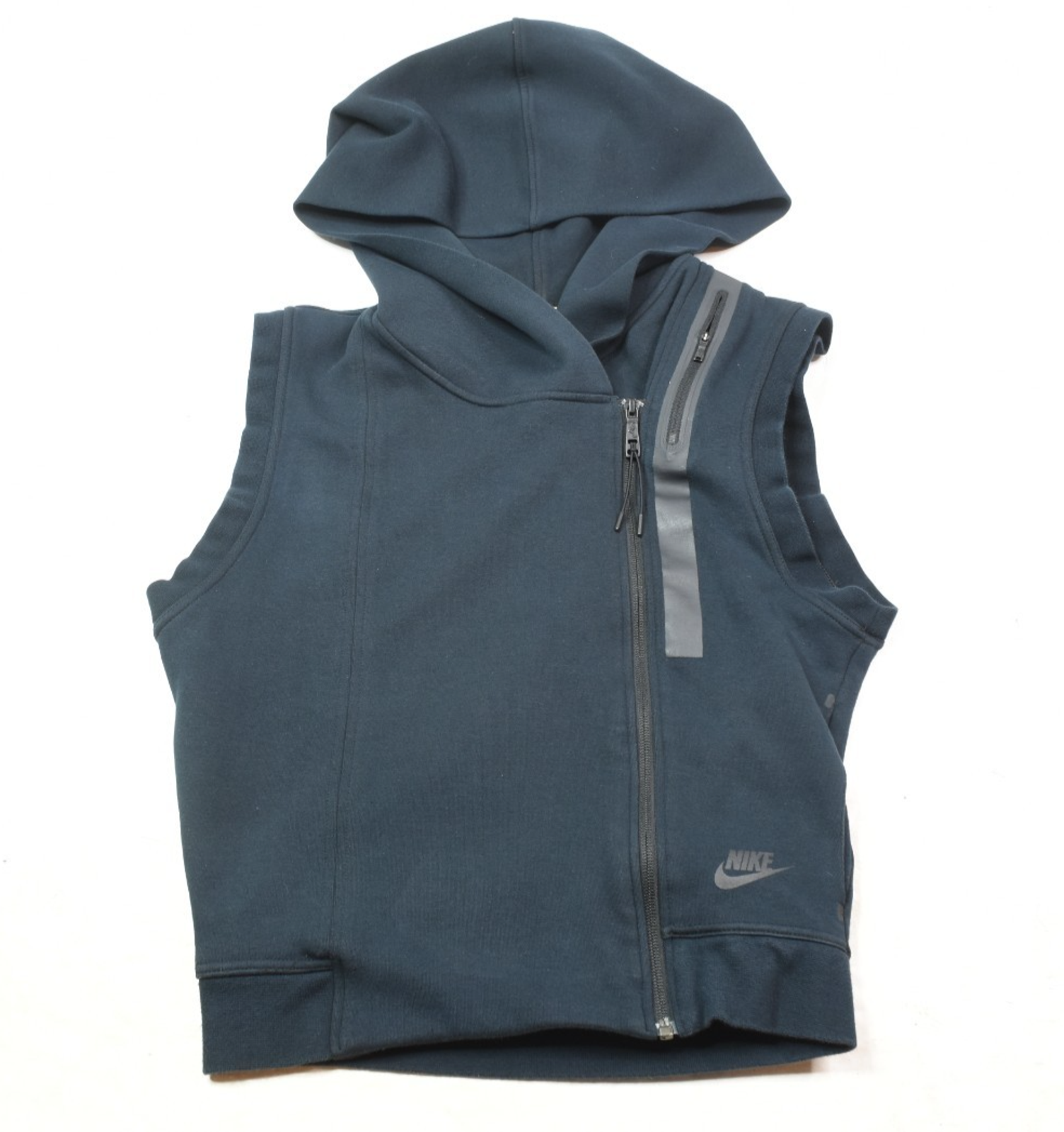 Nike Tech Fleece Hoodie Vest Womens Small Black Full-Zip Sleeveless
